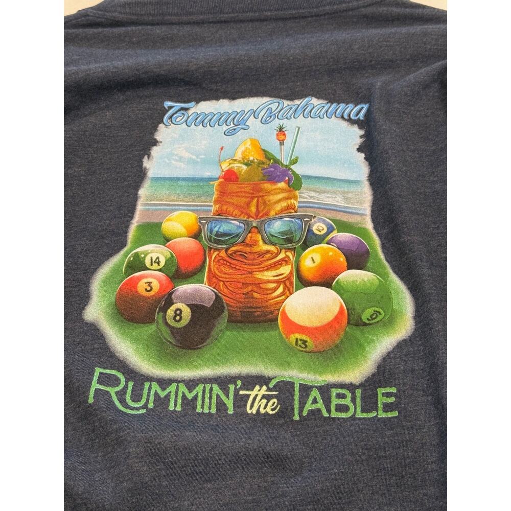 NEW TOMMY BAHAMA T-Shirt | Rummin The Table | Mens | Size Medium | Navy Heather